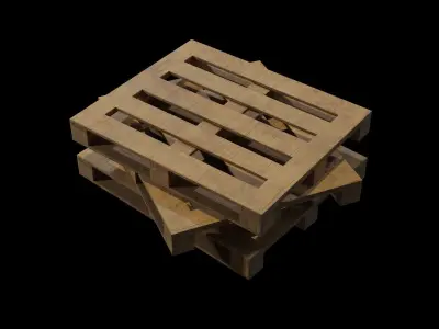 Wooden Cargo Pallet Low-poly 3D model