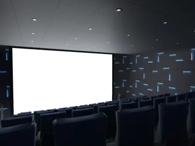 Modern Cinema Hall 02 Low-poly 3D model