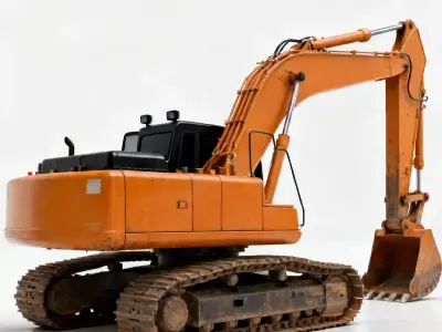 Realistic Heavy Excavator 3D Model Low-poly 3D model