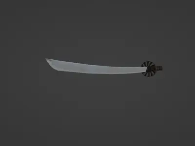 Katana samurai sword Low-poly 3D model shop