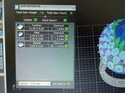 Diamond style ring for ladies 3D print model