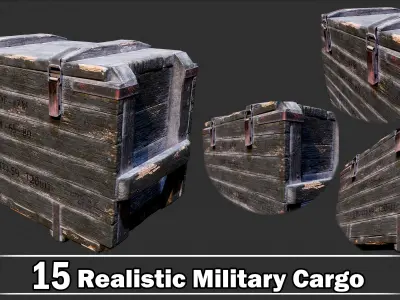 15 Realistic Military Cargo Game Ready VOL01  Low-poly 3D model