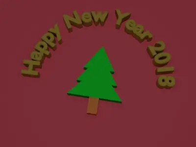 New Year 2018 3D model