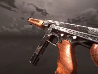 Thompson taser for gta Low-poly 3D model