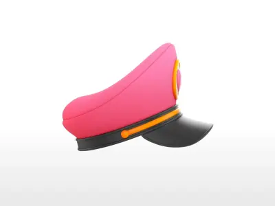 Hat034 Heart Officer Hat 3D model