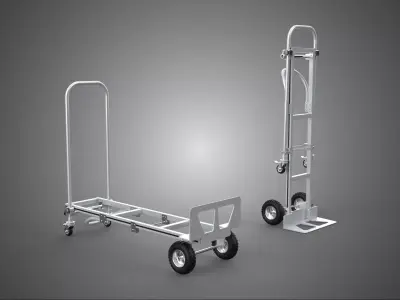 CONVERTIBLE FOLDING METAL HAND TRUCK PLATFORM TROLLEY CART DOLLY 3D model
