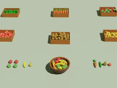 Carts Pack Low-poly 3D model