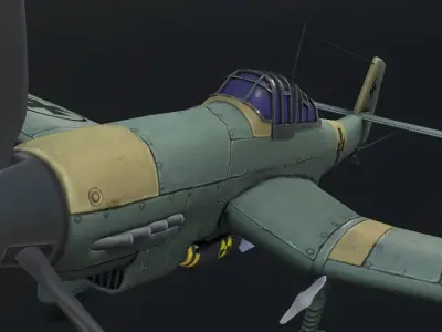Dive-Bomber Ju 87 Stuka Hand-Painted Low-poly 3D model