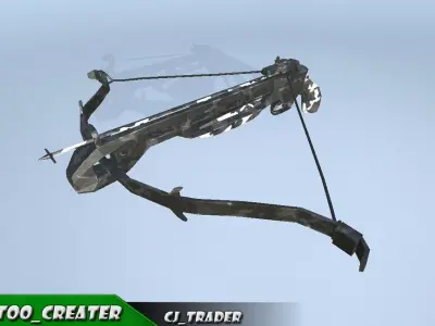 Sci-Fi Crossbow Low-poly 3D model Low-poly 3D model