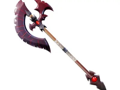 Vampiric Two Handed Axe Low-poly 3D model