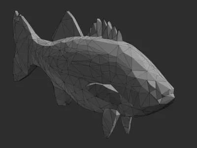 Low Poly Striped Bass Low-poly 3D model