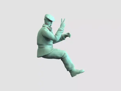 WW2 British Airborne Driver STL Paratrooper Soldier Figurine  3D print model
