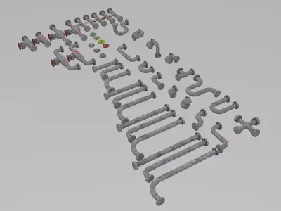 industrial piping 3D model