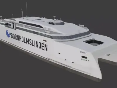 High speed ferry Bornholmslinjen Express 5 3D model Low-poly 3D model