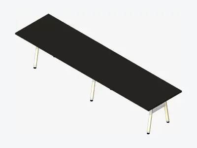 Desk - Timberline - Workstation - Sgl - Side - 2 - Person - Low Low-poly 3D model