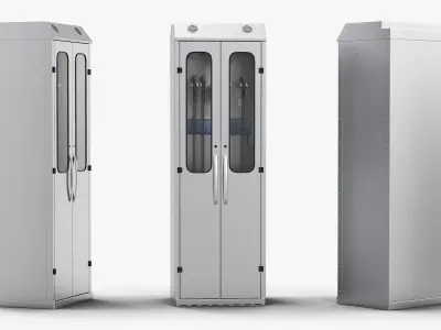 Hospital Double Door Scope Drying Cabinet 3D model