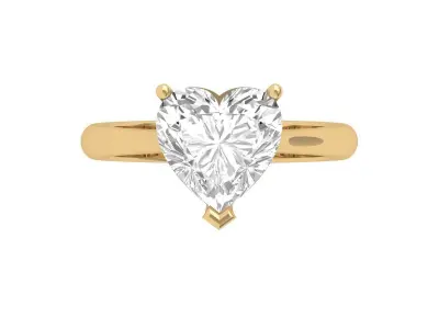 Solitaire Heart Ring 3D print model