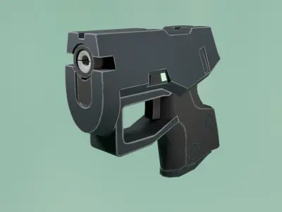 Stylized low poly pistol Low-poly 3D model