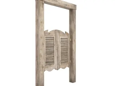 Old Wood Saloon Door 3D model