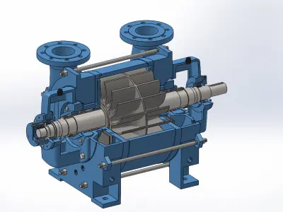 V Belt Vacuum Pump 3D model