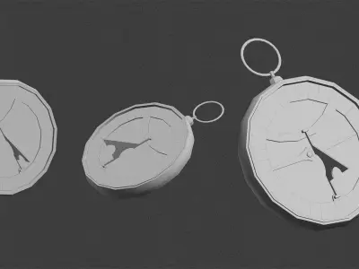 Low Poly Compass Low-poly 3D model