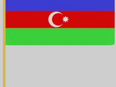 Flag of Azerbaijan 3D model