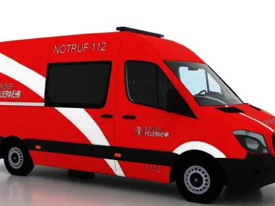 Mercedes Benz Sprinter L2H2 2015 Germany Ambulance 3D model