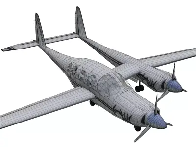 Rutan Boomerang Low-poly 3D model