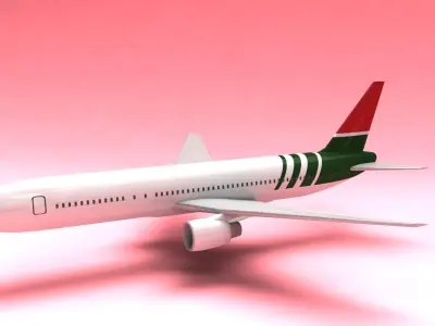 Airplane airliner flying in sky 3D model