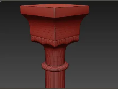Column wooden Low-poly 3D model get