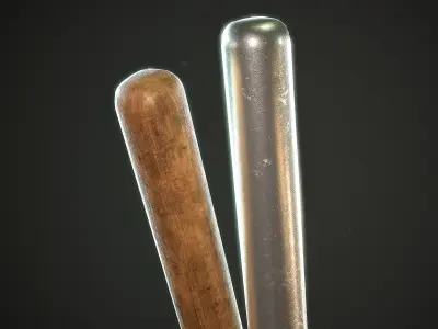 PROCEDURAL BASEBALL BAT Low-poly 3D model