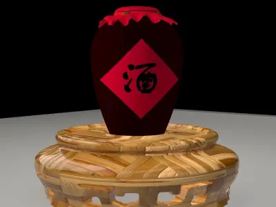 Chinese wine jar 3D model