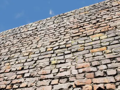 UE Damaged brick walls part 01 Low-poly 3D model