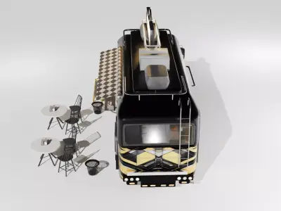 Food Truck Street Food Van Mobile Kitchen  3D model