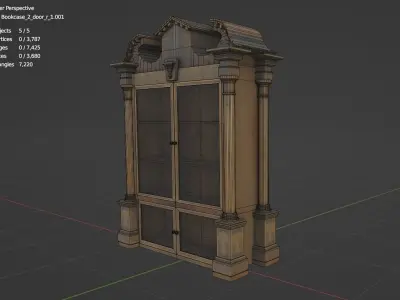 Bookcase antique Low-poly 3D model purchase