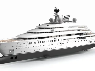 Opera Superyacht Night Scene 3D model