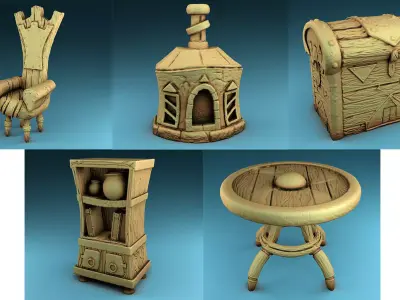 Stylized decor of Middle Ages Set Part 1 3D print model