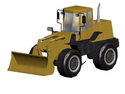 Bulldozer Low-poly 3D model purchase