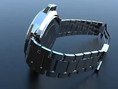 watch silver 3D model purchase