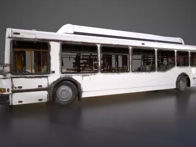 Realistic Old City Bus Low-poly 3D model