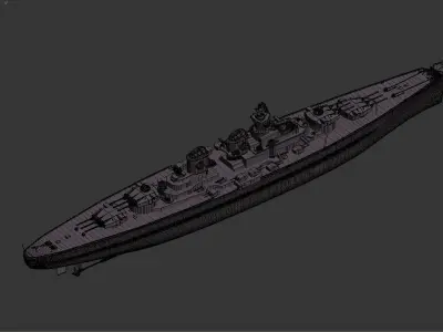 3D model of a battleship 3D model