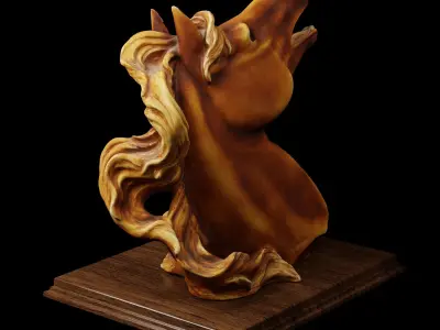 Sculpture of a horse head 3D model