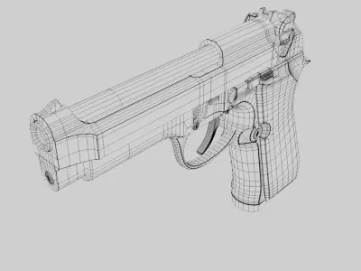 T75 pistol  Low-poly 3D model
