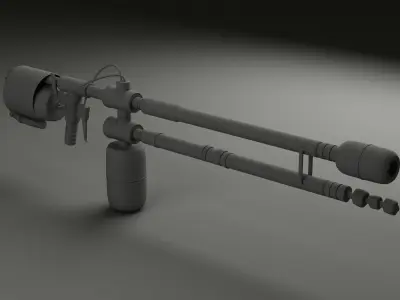 FlameThrower Low-poly 3D model