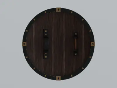Medieval round wooden shield Low-poly 3D model purchase