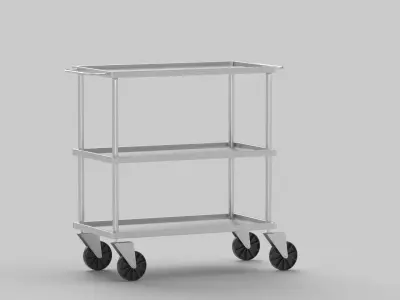 Silver Service Trolley 3D model