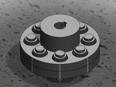 Coupling gearbox Free 3D model