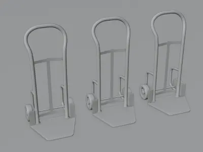 Industrial Dolly 4K and 2K Textures Low-poly 3D model