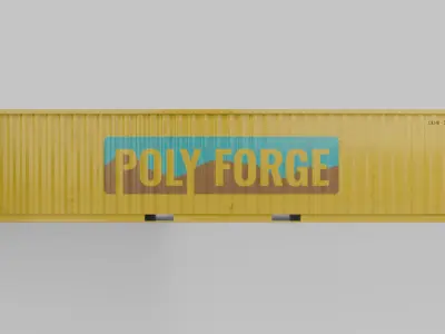 40ft Shipping Container - Customizable with Interior and Exterior 3D model