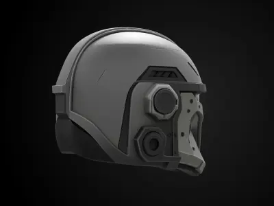 Stylized Interstellar Bounty Hunter Helmet - Nebula Bounty 3D print model